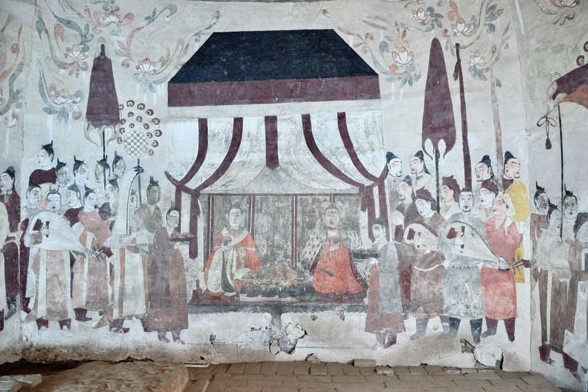 太原北齐徐显秀墓壁画加固修复 专家给千年壁画“治病”